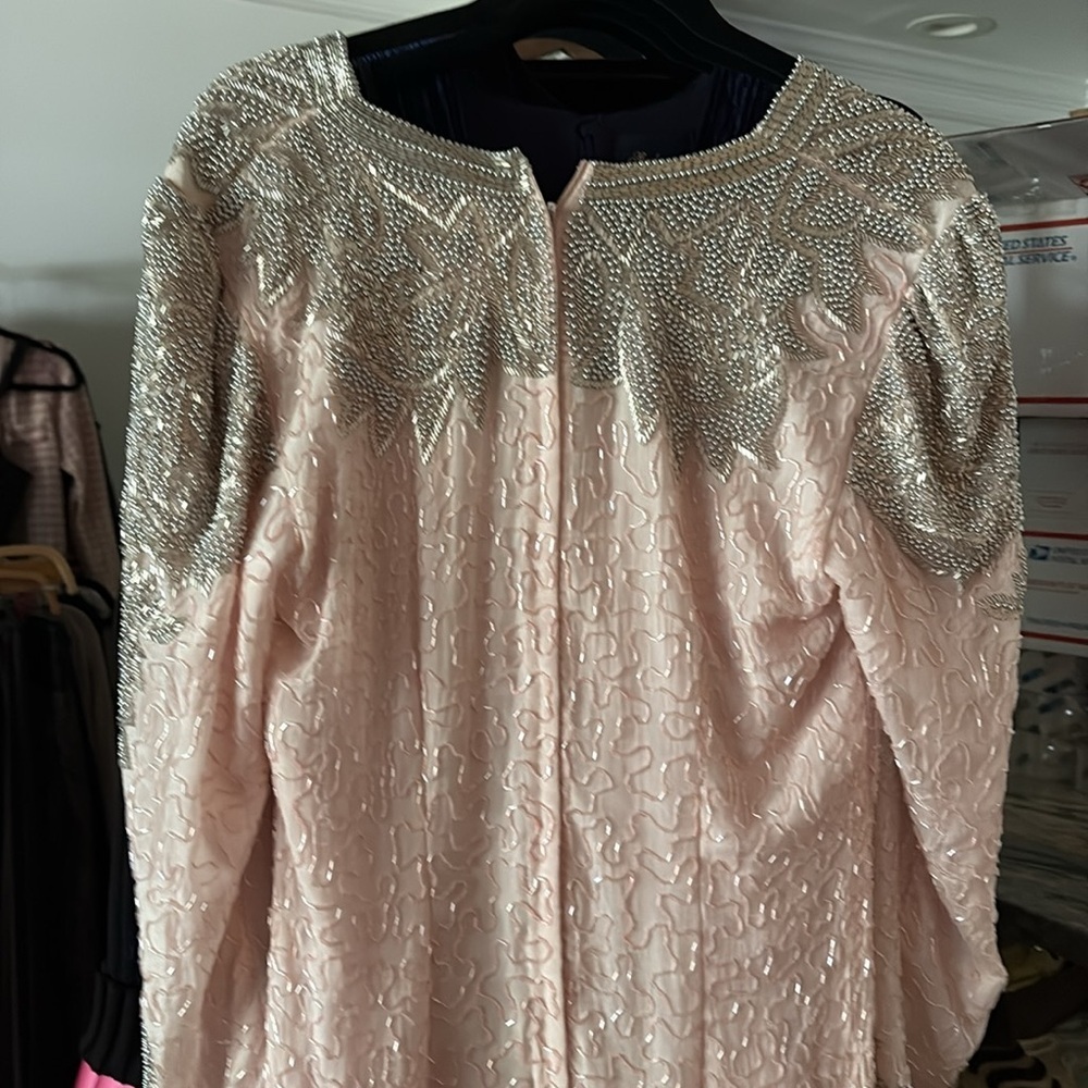 ✨ Vintage Silk Beaded Sequin Gown – Fantasy of Sister Max for SAMAGH, Size 12 - Picture 8 of 16